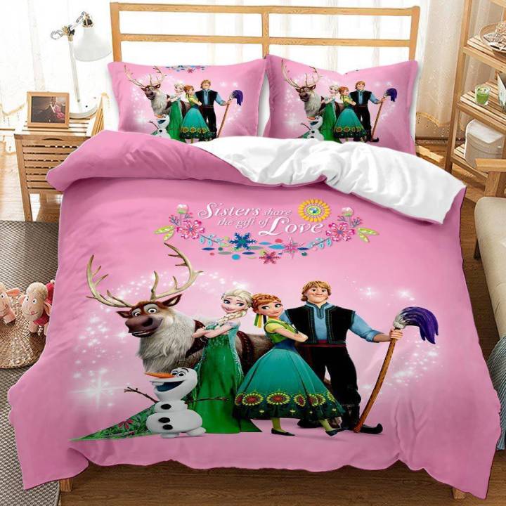 clu%20Disney%20Frozen%203in1%20Bedding%20Set%20Bed%20Sheet%20Quilt%20Cover%20Bedroom%20Washable%20Comfortable%20Home%20Suit%20ulc%20-%20Image%203