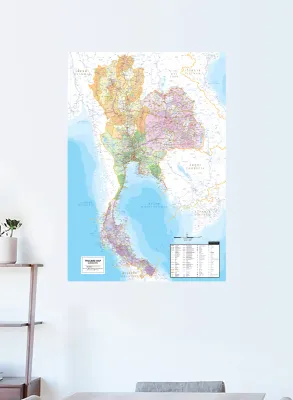 โปสเตอร์แผนที่ประเทศไทย Map of Thailand