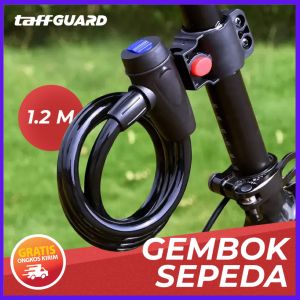 COD TaffGUARD Gembok Sepeda Kabel Bicycle Safety Security Lock 1.2M - 2006 / Gembok Sepeda Super Kuat / Gembok Sepeda Bahan Kawat Baja Tidak Muda Di Bongkar / Gembok Safety Sepeda Kualitas Kuat Bahan Kawa Baja Anti Karat Penguncian Kombi Panjang 1.2 Meter