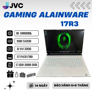 Laptop GAMING Alienware M17R3 Core i9 10980HK ram 32gb ssd NVME 512 Card 2080 (8gb) LCD 300hz KHỦNG
