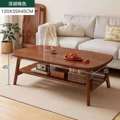 Modern Rustic Simple Solid Rubber Wood Foldable Coffee Table