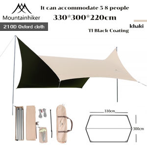 Mountainhiker Outdoor Flysheet Portable Canopy Tent Tarp Camping Tent Square Sun shade Canopy Camping Picnic Beach Sunscreen