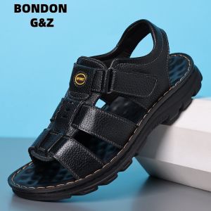 Free Shipping 2026 Summer New Collection: MenS First-Layer Cowhide Beach Sandals Breathable And Non-Slip Casual Driving Sandals For Dads