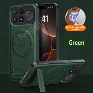 Luxury Leather Case For Poco F9 Ultra Pro 5G F9Pro F9Ultra Xiaomi 2026 Phone Casing Back Cover Soft TPU Edge Shockproof Bumper Simple Anti Drop Car Holder Support Bracket