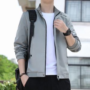 Áo khoác dù cán in dạ quang 2 lớp cao cấp Khavi AKD45 - Xám Kem Đen