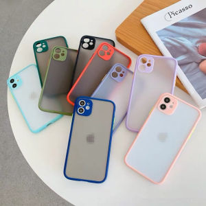 เคสใช้สำหรับไอโฟน เคสโทรศัพท์มือถือ iphone 12 Pro Max 12 Mini iPhone 6S 7 8 Plus + X XR XS Max 11 Pro Max SE2020 TPU case กรณีโทรศัพท์สี เคสใสขอบสี เคสไอโฟนสีตัด