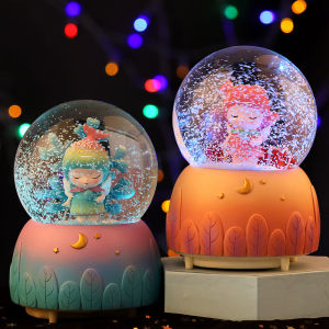 Yy.wishing Fairy Crystal Ball Music Box with Snowflakes Home Lighting Decoration LampCartoon LightingLED Lamp Creative Lamp Home Decoration Lamp Table Lamp Best Gift for Birthday