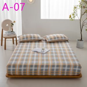 Hot! Cadar Hotel Quality Stripe Fitted Bedsheet Kain Sejuk Cotton Getah Keliling Cadar Single Queen King Plain Pillow Case