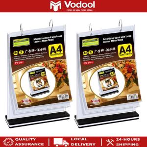 2pcs PVC Tabletop Holder Acrylic Table Menu Stand Desktop Double Display Holder for Picture Card Store Office Menu Retail Show