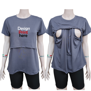 K2 Breastfeeding Statement Blouse "UNBREAKABLE CONNECTION" and "CHOOSE HAPPINESS". Flawless detailed statement prints. 100% cotton spandex suitable for all nursing Mommies