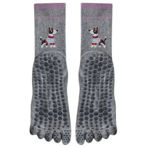 Womens Non-Slip Yoga & Pilates Socks - Toe Separator Design Breathable Mid-Calf Grip Socks for Indoor Workouts Summer Fitness Essentials