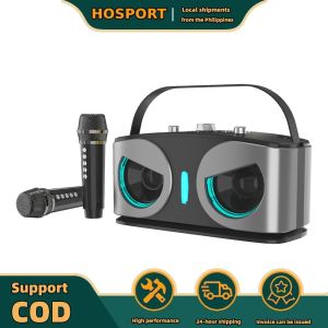 【HOSPORT】 Subwoofer Powerful Sound Box with 2 Microphones for Girls Boys Family Home Party Birthday Gifts