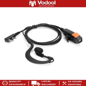 【Free Shipping】 2 Pin Walkie Talkie Headset Earphones K-Plug PU Wired Radio Earpiece Headset Dual PTT with Microphone for Kenwood Baofeng 888S TYT