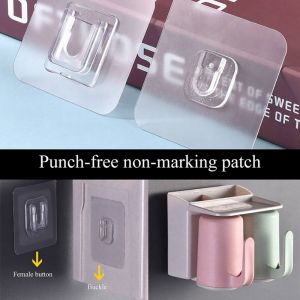 10Pcs/Set Double-Sided Adhesive Wall Hooks Hanger Strong Transparent Hooks Suction Cup Sucker Wall Storage Holder for Kitchen Bathroom