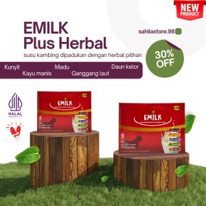 EMILK Susu Kambing Etawa Organik Plus Herbal Daun Kelor - Kaya Protein & Kalsium - Isi 250g