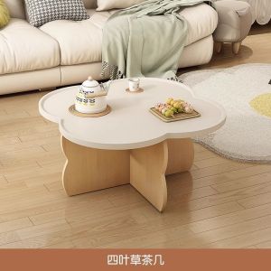 Cream style tea table living room 2026 new small apartment modern simple designer creative internet celebrity round tea table