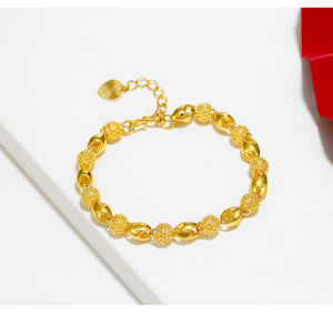 XT Jewellery Korea 24k Woman Bracelet Lucky Fortune Thin Bangle 916 Gold Plated