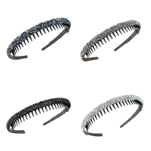 Elevate Your Style: Rhinestones & Non-Slip Teeth Comb Hair Hoops