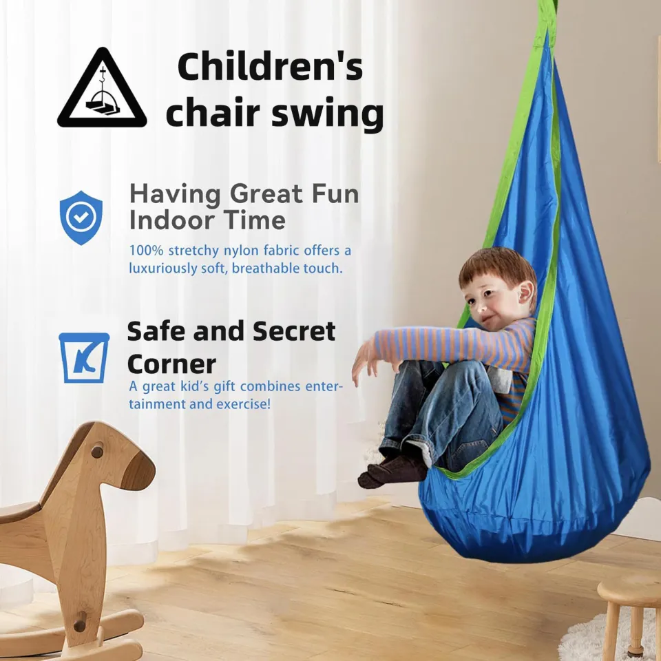 Nylon Swing Seat Kids Swing Chair Premium Kids Therapy Swing with Cushion  Indoor/outdoor Sensory Hammock Chair for Special Needs Children Adults