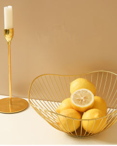 [Local Stock] Gold Modern Nordic Fruit Basket Desk Coffee Living Room Dining Table Accessories Organiser