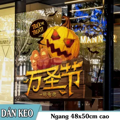 Decal trang trí Halloween- Quả Bí Rợ Kinh Dị-XL658