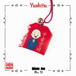 Móc Khóa Yushou Sức Khỏe Bình An - Mẫu 19 - Chú Tiểu (Kiểu Omamori) Có sẵn