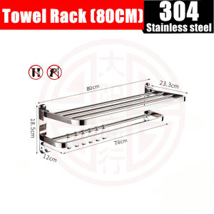 40cm 50cm 60cm 70cm 80cm Towel Racks For Bathroom Chrome Wall Mounted Towel Holder 304 Stainless Steel Wall-mounted Towel Racks