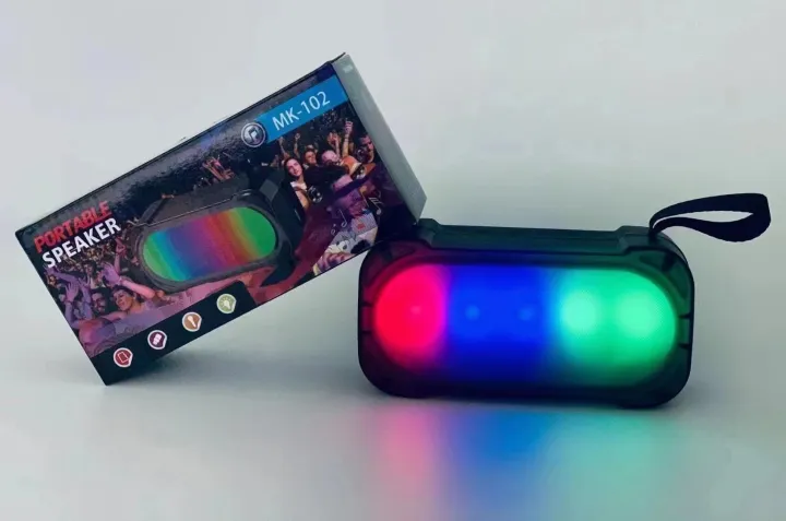 PORTABLE MK-102 SUPER BASS BLUETOOTH WIRELESS SPEAKER WITH RGB LIGHT ...