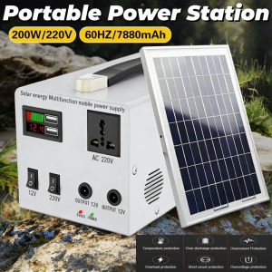 Portable Power Station 78800mAh 220V 200W Multi-Function Solar Generator Outdoor Universal Powerbank