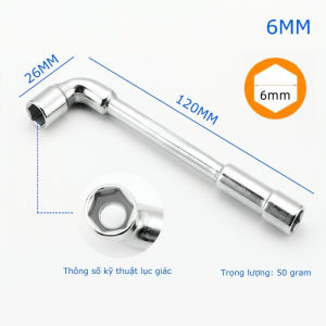 [HCM] Cần tuýp điếu lỗ 6-15mm mạ xi bóng thép CR-V cao cấp khóa ống điếu 2 đầu tay vặn chữ L-Randy