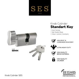 Silinder Kunci - Cylinder SES 60mm EK (Knob) SS