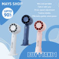 Buy 1 take 1 Mini Portable Handheld Electric Fan Turbo Hurricane 2000mAh 3 speed with Mobile Phone Holder Base T10. 