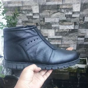 Sepatu Pria Semi-Boots Terbaru Bahan Kulit Sapi Casual Kerja Ankle Boots Formal Cowok