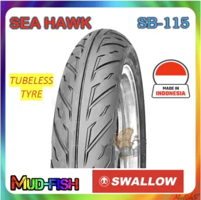 TAYAR MOTORSIKAL SWALLOW Sea Hawk SB115 70/90-17 | 80/90-17 TUBELESS TYRE (SB-115)