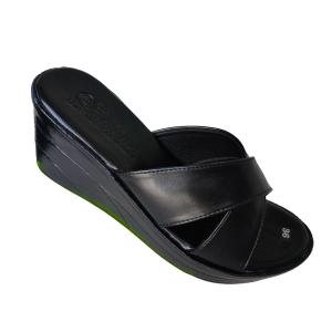 Dép Nữ Quai Chéo Đế Xuồng HA NAM Da Bò Thật Cao Cấp 7cm  DNU2119