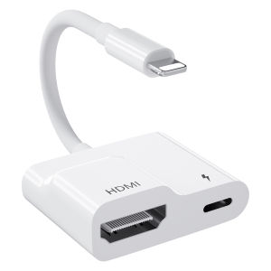 Lightning To HDMI Adapter 1080P No Power Needed Plug And Play With Lightning Charging Port Supports Projection/Display