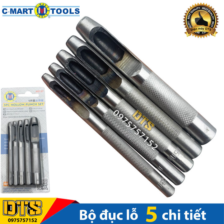Bộ 5 mũi đục lỗ chuyên nghiệp hãng C-Mart A0137, bộ dụng cụ 5 chi tiết ...