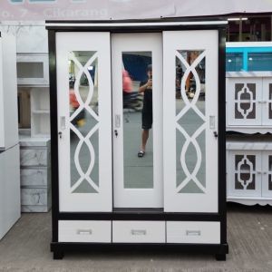 Lemari Baju 3 Pintu Sliding / Lemari Pakaian Minimalis