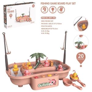 Bộ đồ chơi câu cá cho bé mô hình vịt có nhạc có đèn có vòng quay đẩy nước tự động sử dụng pin - Thị trấn đồ chơi