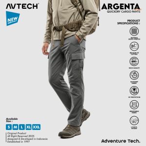 AVTECH - Celana Panjang  Pria Wanita Santai Cargo Relax Pants Gunung Outdoor Hiking Lifestyle Quick Dry - ARGENTA