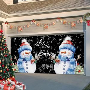 Hot Sale Christmas Snowman Banner New Year Party Decoration Hanging Cloth