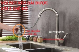 TIỆN LỢI ĐẸP Vòi Rửa Chén Bát Nóng Lạnh VÒI RÚT INOX 304 N4005 Fotar DÂY KÉO DÀI ĐƯỢC đầu vòi có nút chuyển xả 2 chế độ