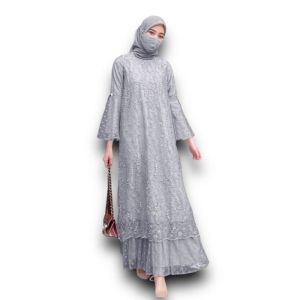 GAMIS GERALDINA BRUKAT MEWAH / BAJU LEBARAN / GAUN PESTA / PAKAIAN WANITA / BUSANA MUSLIM