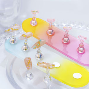 Multicolor Magnetic Nail Tip Display Nail Practice Stand Magnetic Nail Tip Art Display Stand Holder Manicure Tool