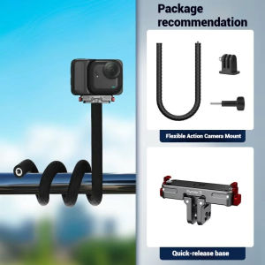 Flymile Aluminum Alloy Magnetic Quick Release Metal Adapter Mount for Insta360 Go Ultra Accessories Foldable Dual-Claws Base Extension Bracket