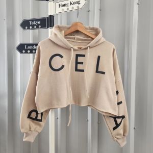 Barcelona Crop Top Sweater Croop Hoodie Jaket Croope Wanita Korea Fashon Street Style Terbaru