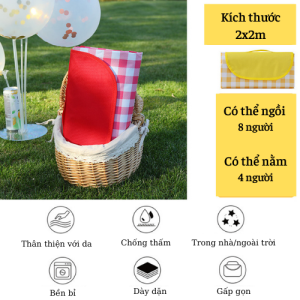 Thảm picnic dã ngoại chống thấm nước gấp gọn tiện dụng- Thảm decor cao cấp chụp ảnh cực đẹp gấp gọn dễ dàng mang theo