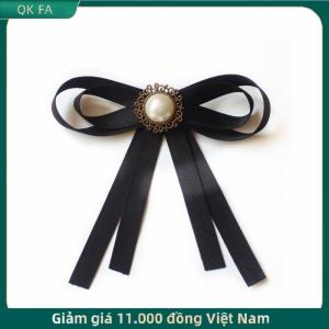 QK FA ✨ 1Pcs Anh Hàn Quốc Cao Đẳng Phong Cách Handmade Ribbon Đen Bowtie Pins Nhỏ Bow Tie Cho Phụ Nữ Của Cô Gái Ngân Hàng Trắng Áo Sơ Mi Cổ Áo Hoa