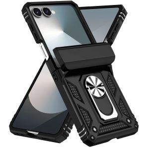 for Samsung Galaxy Z Flip 7 Case +Hinge Protection+360 Ring KickstandHeavy Duty Shockproof Phone Case for Samsung Z Flip 7 FE CaseZ Flip 6 CaseZ Flip 5 Case