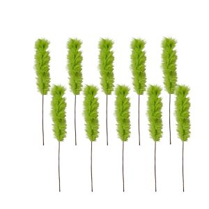 XYAX 10pcs Artificial Fluffy Green Curling Rod Decoration DIY Material Fake Simulation Green Plants Home Decor Creative Christmas Tree Topper Home Indoor Outside